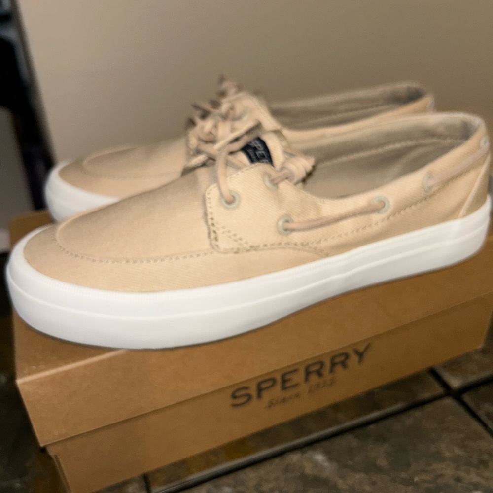 Sperry Natural Twill Boat Shoes